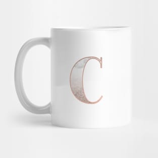 Monogram rose gold glitter marble C Mug